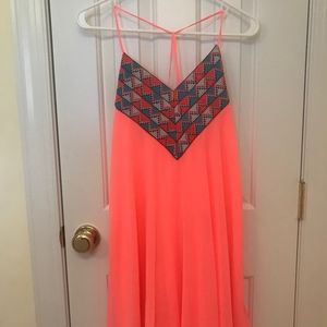 City Studio Neon Pink Flowy Dress